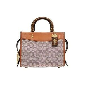 COACH Signature Textile Jacquard Rogue 25 Handbag with Snake Exotic Handles NWOT